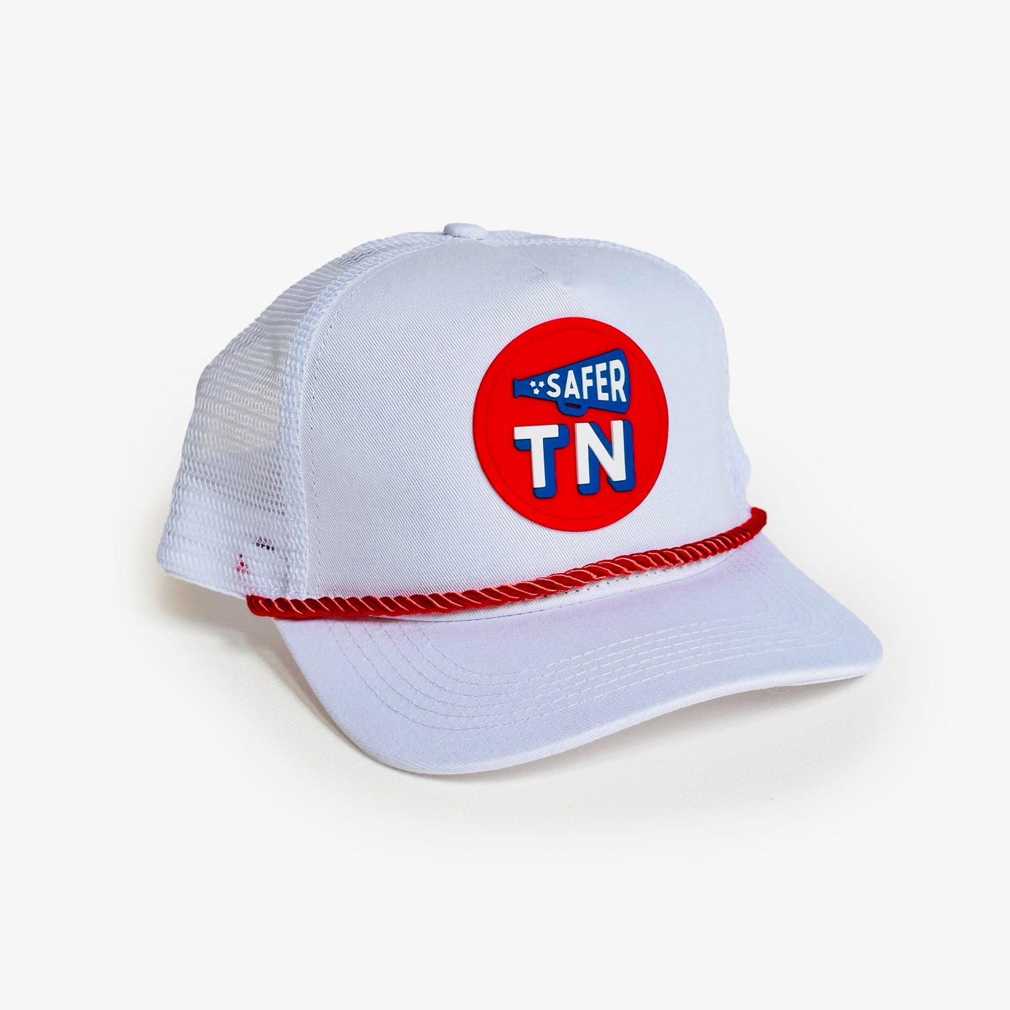 White and Red Trucker Hat